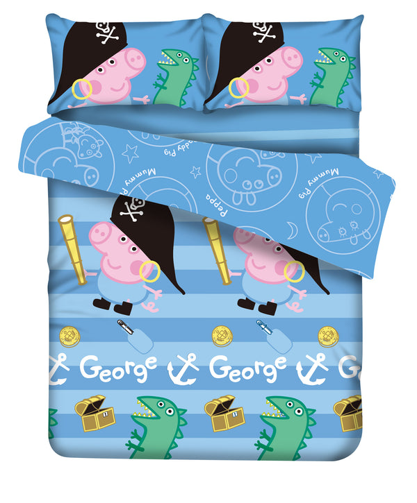Peppa Pig  780針 床笠枕袋 (591)【輸入: 7D2 即享有2件7折】