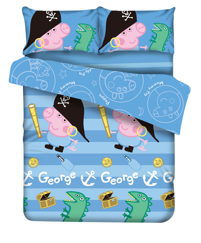 Peppa Pig  780針 床笠枕袋 (591)【輸入: 7D2 即享有2件7折】
